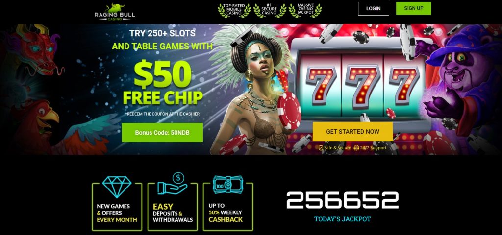 ragingbull casino interface