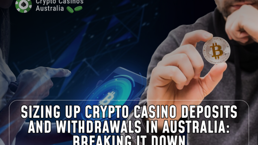 Image depicting the process of crypto casino deposits and withdrawals in Australia, showcasing digital currency transactions.